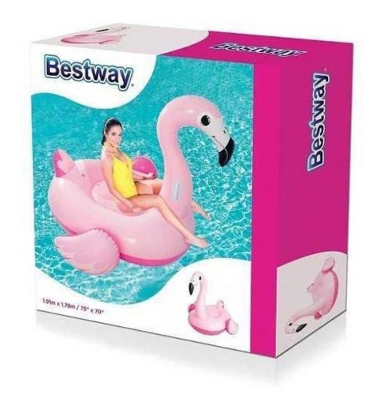 Inflable Flotador Resistente Flamenco Agua Pileta Bestway Jugueterias