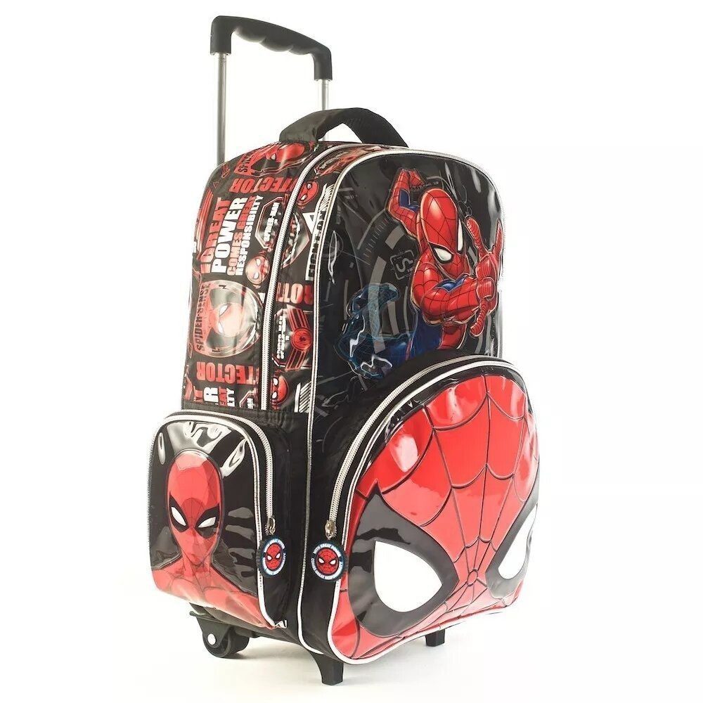 Mochila Spiderman 3d C/carro Hombre Araña 17plg - Jugueterias Carrousel