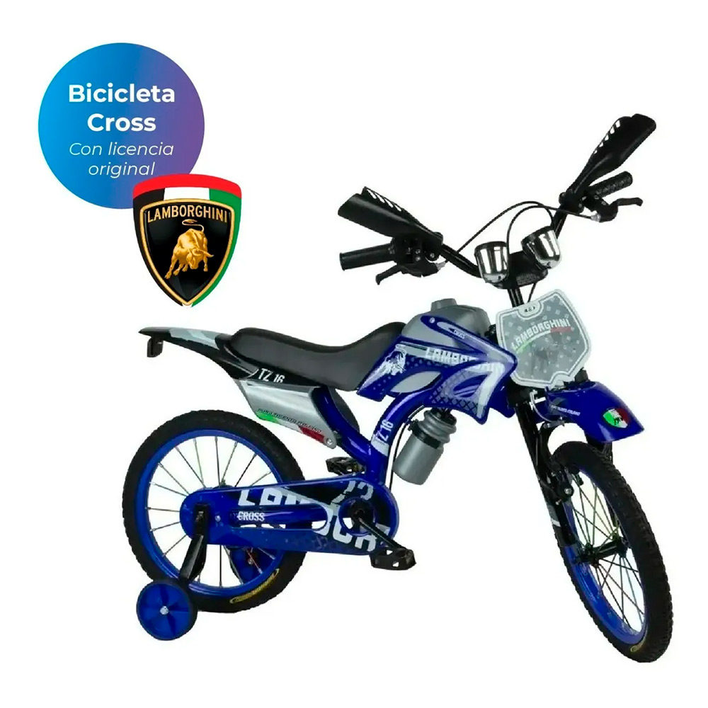 Bicicleta Tipo Motocross Niños Rodado 16 Con Sonido Original - AZUL - Carrousel